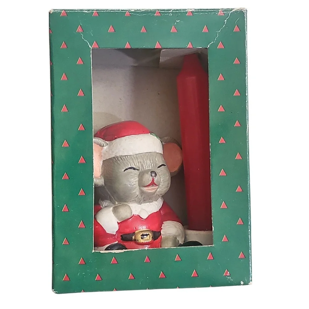 Simon Holiday Collection Mouse Candle Holder, Christmas Decor with‎ Candle